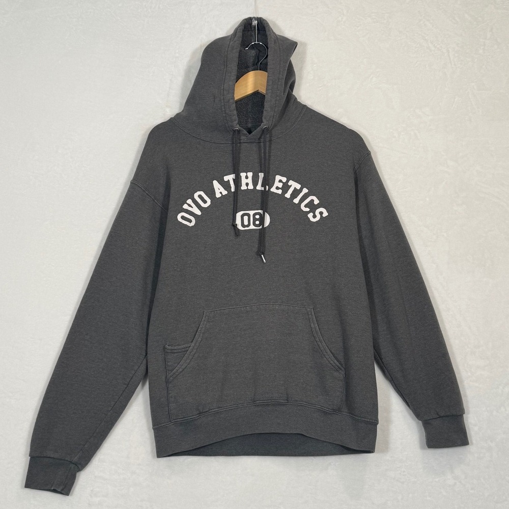 OVO Athletics Charcoal Gray Graphic Hoodie Size Medium
